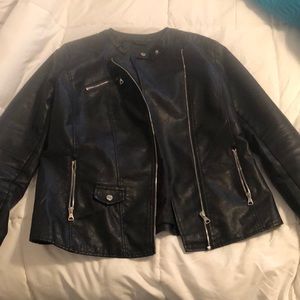 Black faux leather jacket